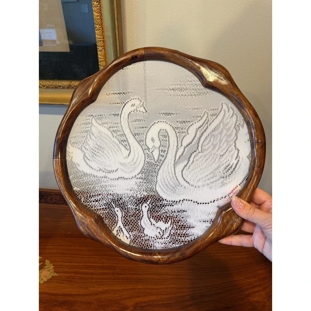 Vintage Swan Lace Wall Hanging - Picture 12 of 17